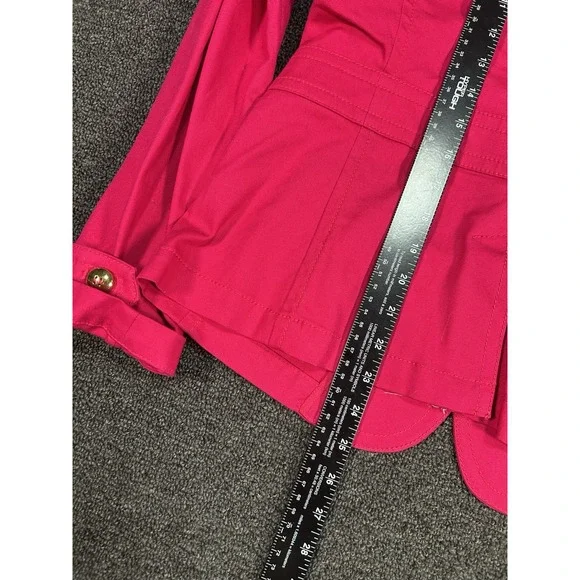 New Talbots Jacket Womens‎ 6 Hot Pink Gold Buttons Barn Chore Safari Military - Picture 7 of 8